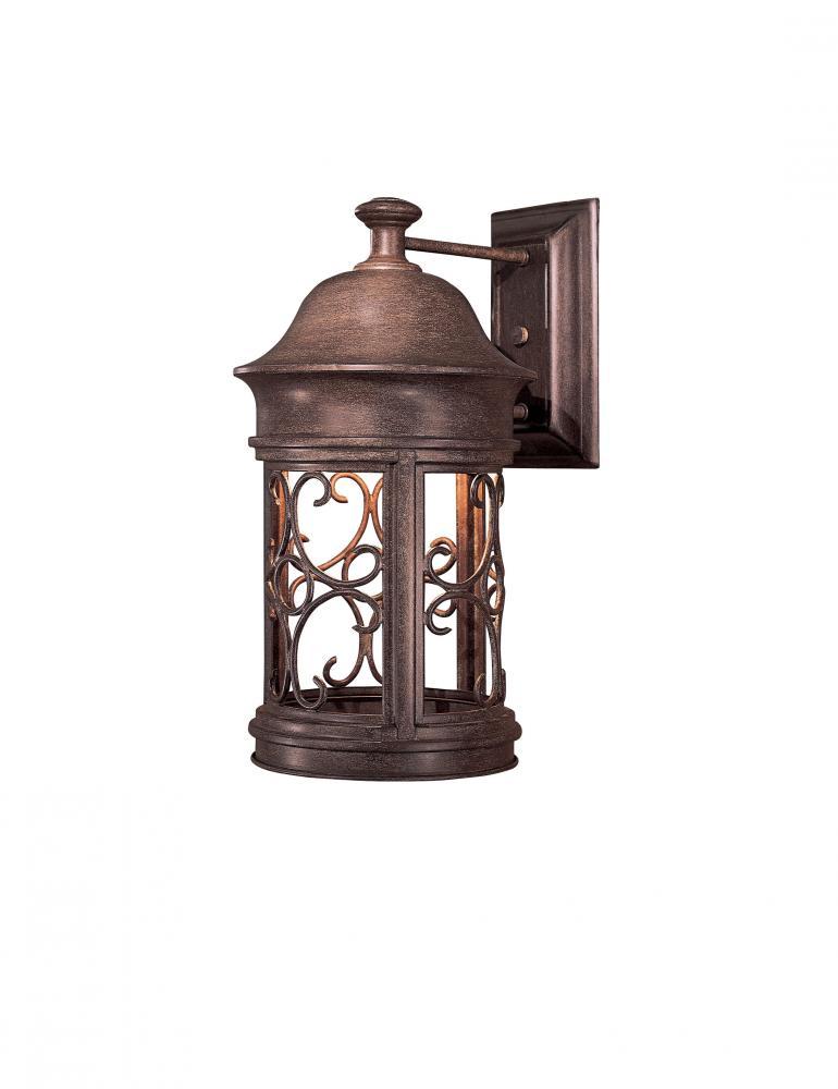 One Light Rust Wall Lantern