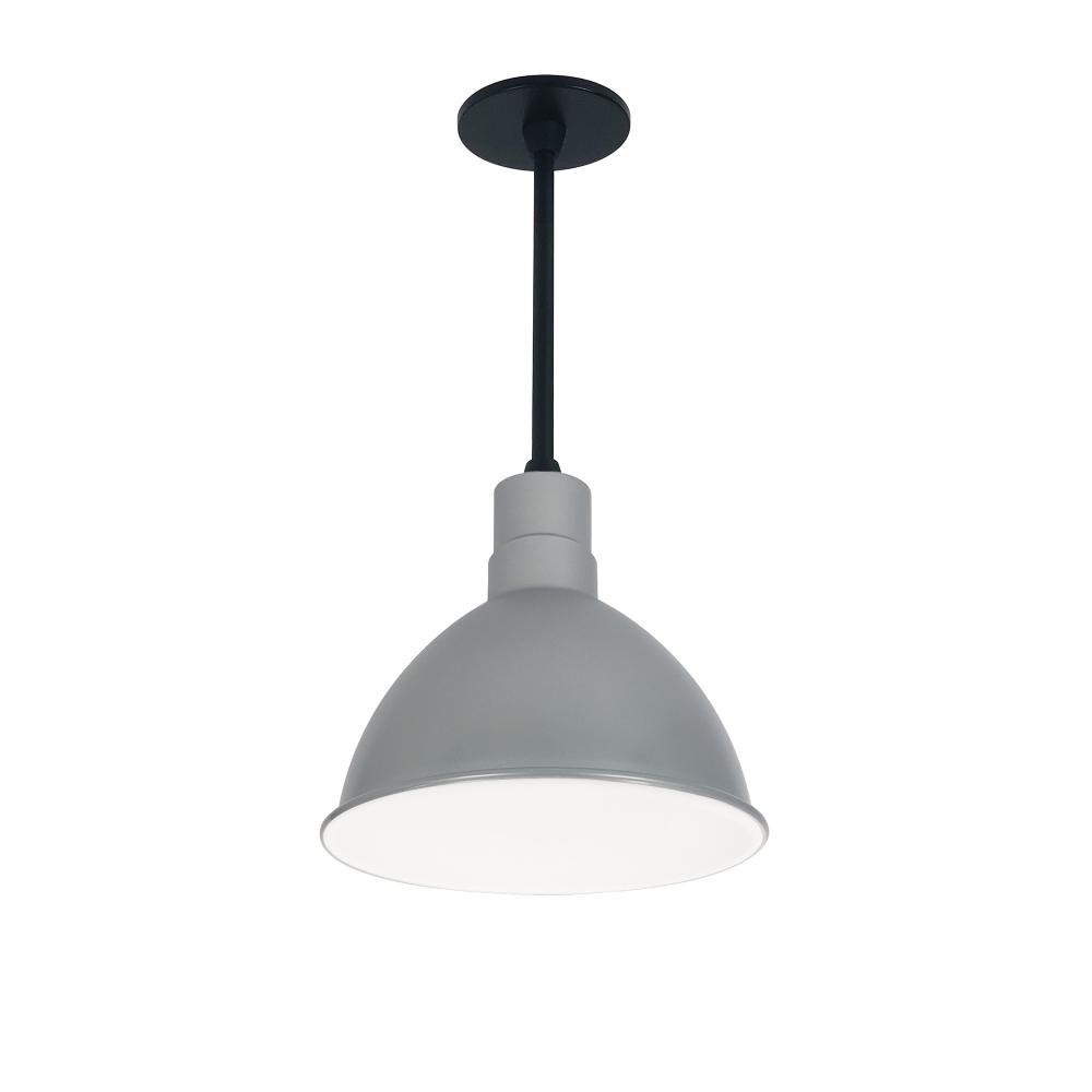 10&#34; RLM 48&#34; Stem Mounted LED Shade, 3000lm, 3000K, Gun Metal/White, 120V 0-10V/Triac/ELV &