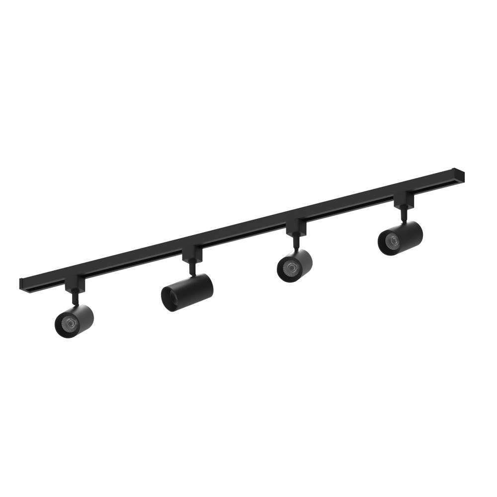 4-ft Track Pack with (4) MAX Mini 1000lm LED Track Heads, 4000K, Black Finish