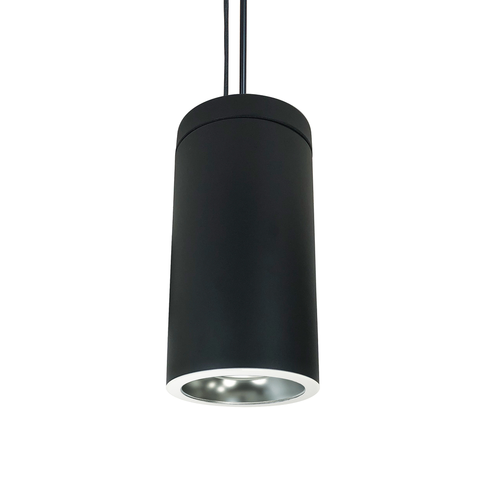 6&#34; Cobalt Pendant Mount Cylinder, Black, 1000L, 3000K, Diffused/White Reflector, 120V