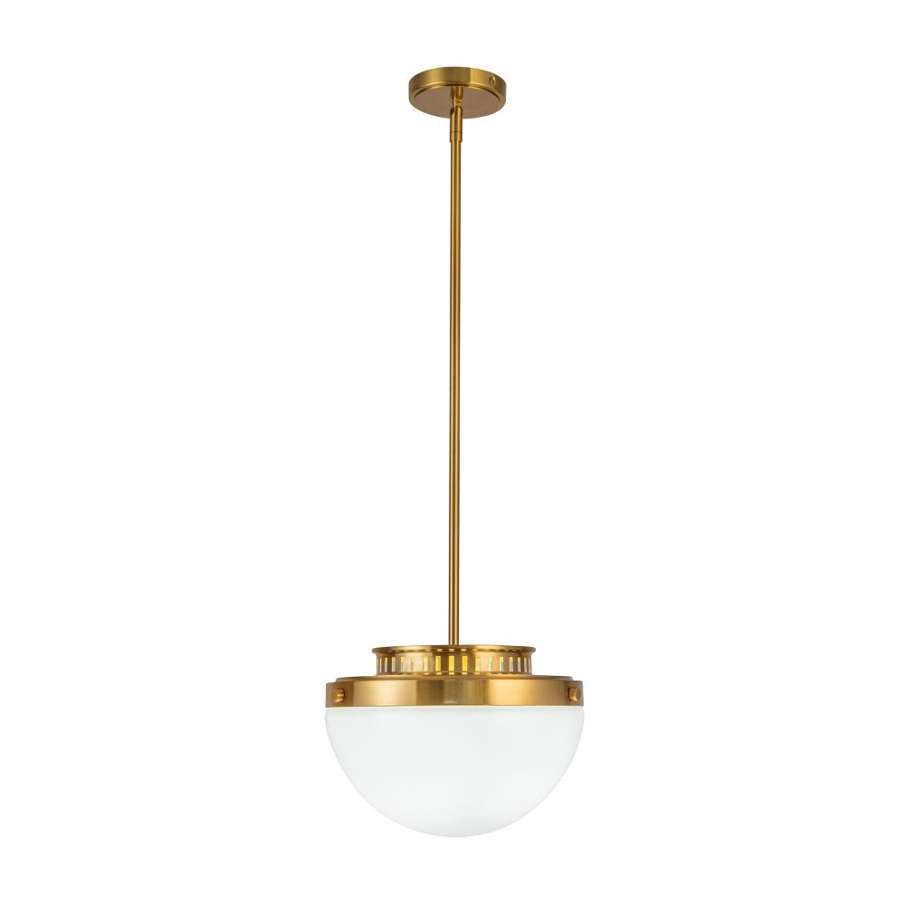 Dahlia 1 Light Pendant 12&#34;, Brushed Brass