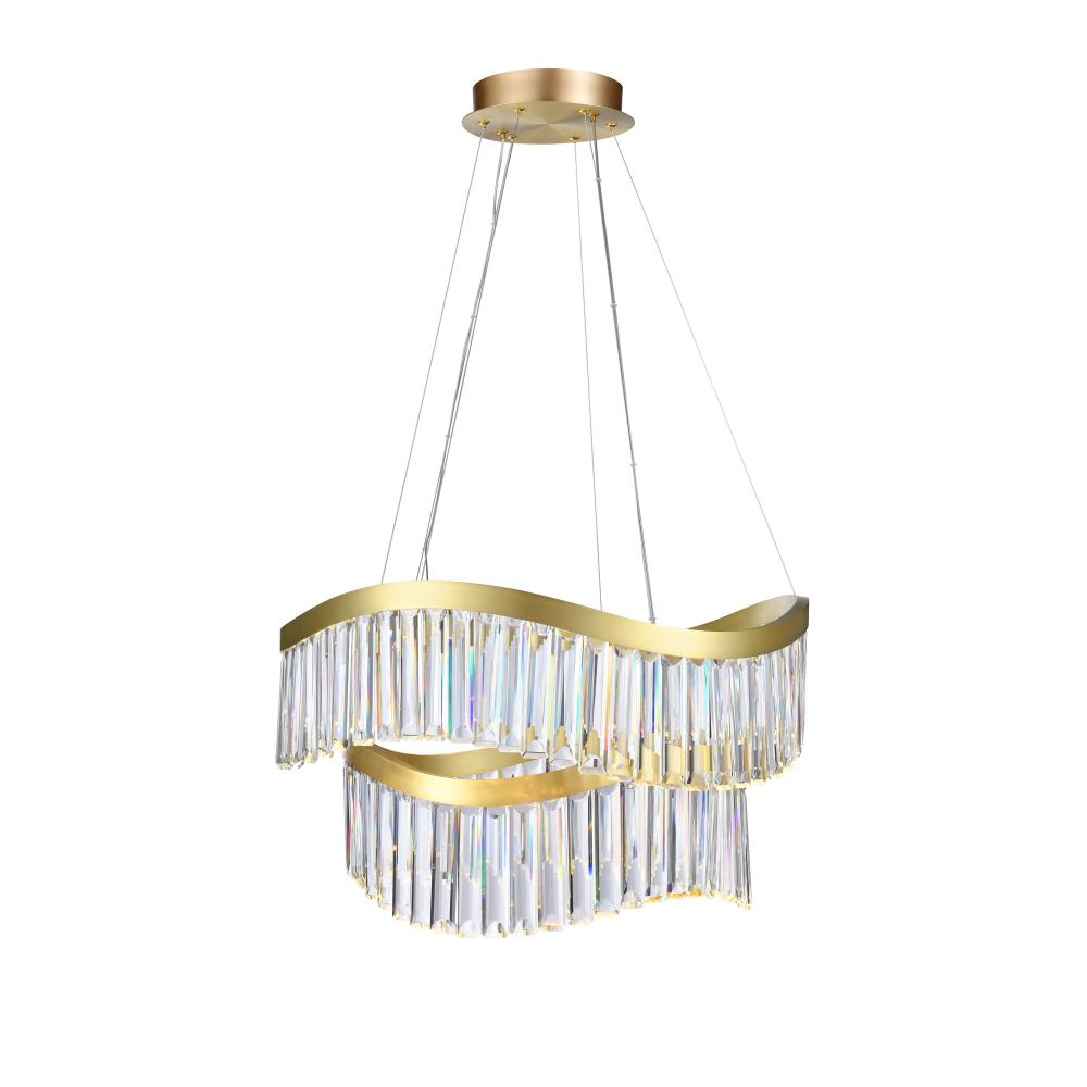 Jules Integrated LED Chandelier 25&#34;, Brass