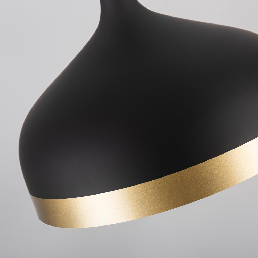 Dash Collection 1-Light Pendant, Black & Gold