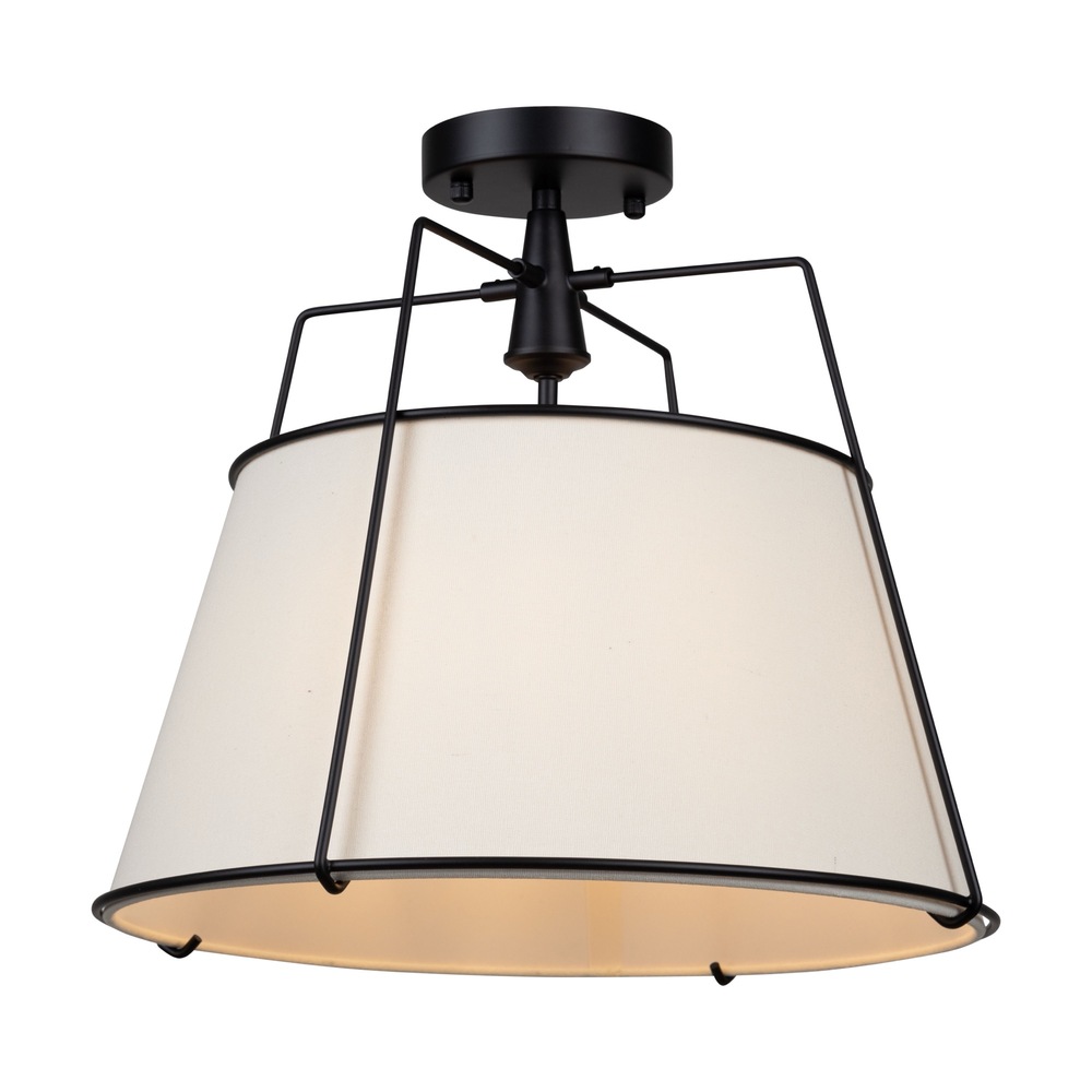 Pullman Collection 3-Light Semi-Flush Mount Black E-12 base