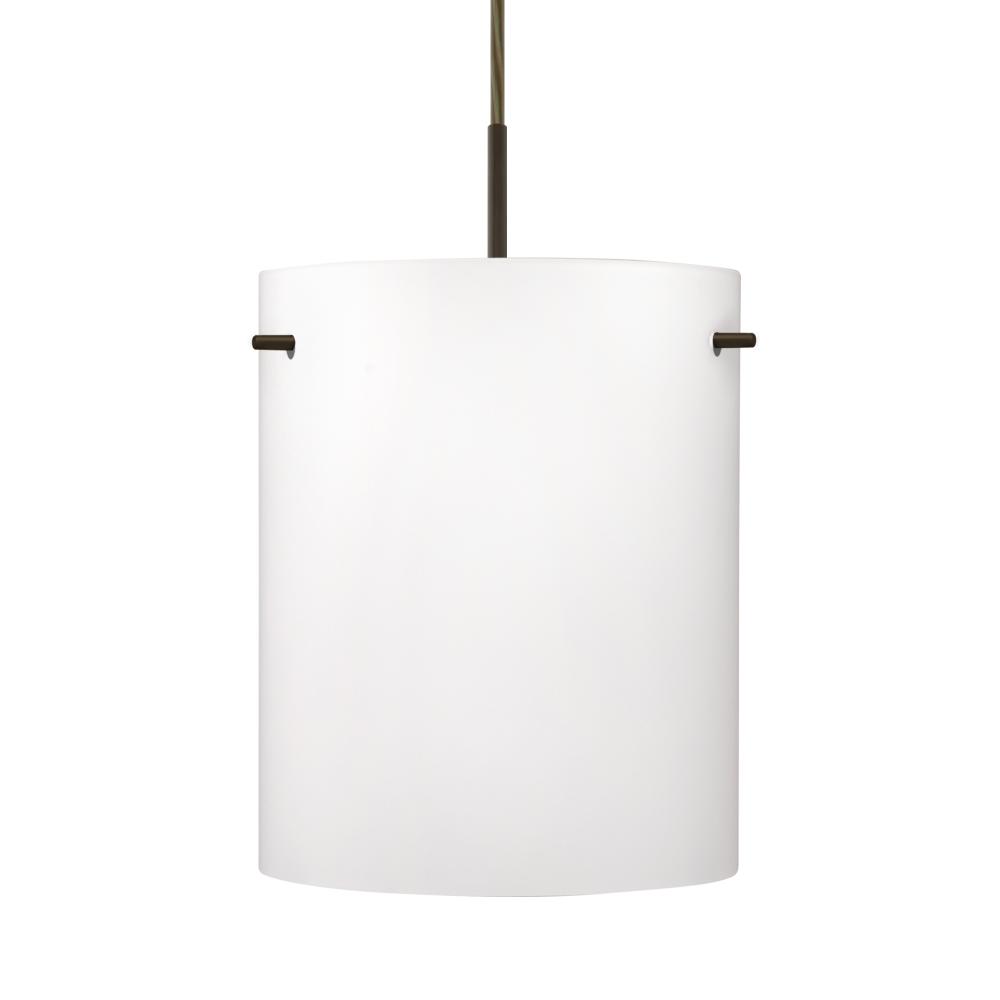 Besa Tamburo 8 Pendant, Opal Matte, Bronze Finish, 1x11W LED