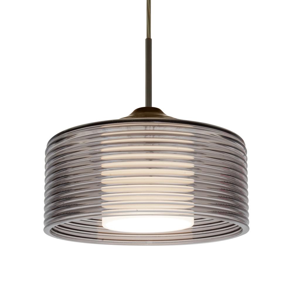 Besa Belu Pendant, Smoke Shade, Bronze Finish, 1x5W LED
