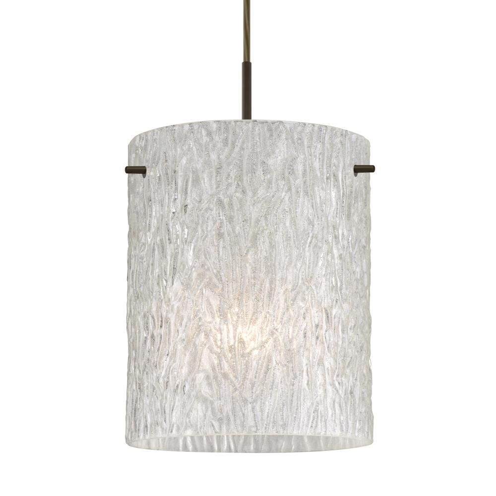 Besa Tamburo 8 Pendant, Glitter Stone, Bronze Finish, 1x11W LED