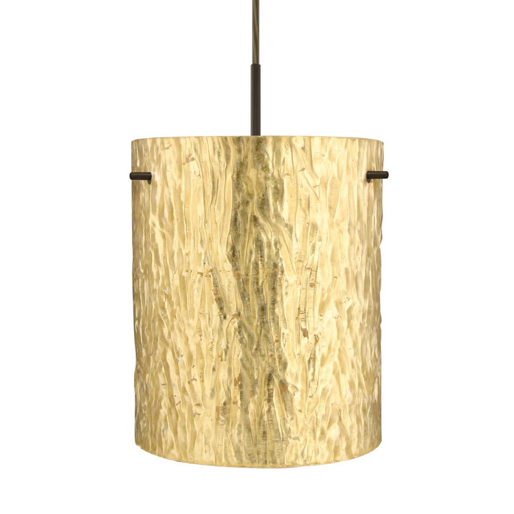 Besa Tamburo 8 Pendant, Stone Gold Foil, Bronze Finish, 1x11W LED