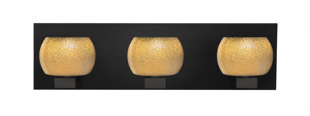 Besa, Keno Vanity, Gold Sand, Black Finish, 3x3W LED