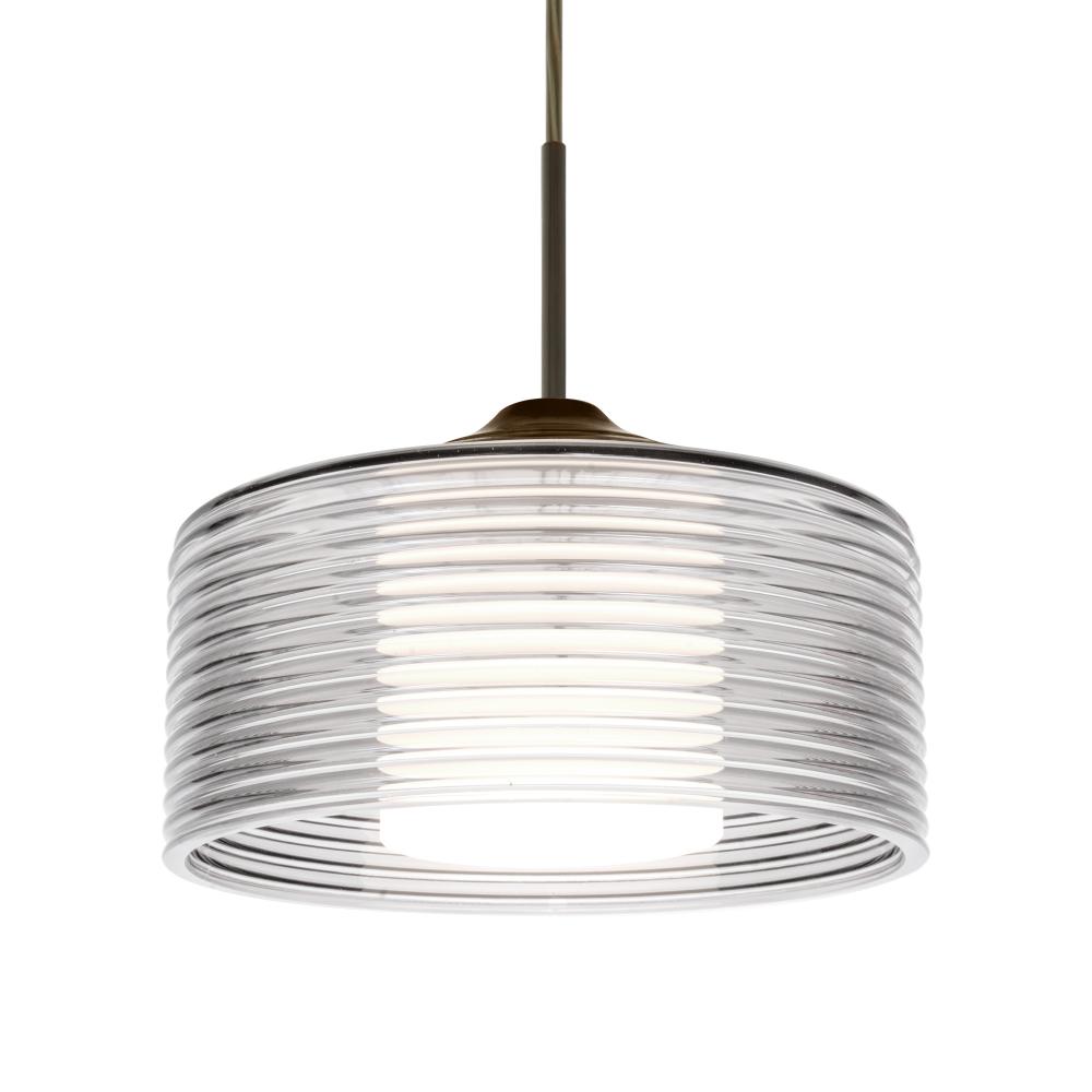 Besa Belu Pendant for Multiport Canopy, Clear Shade, Bronze Finish, 1x5W LED