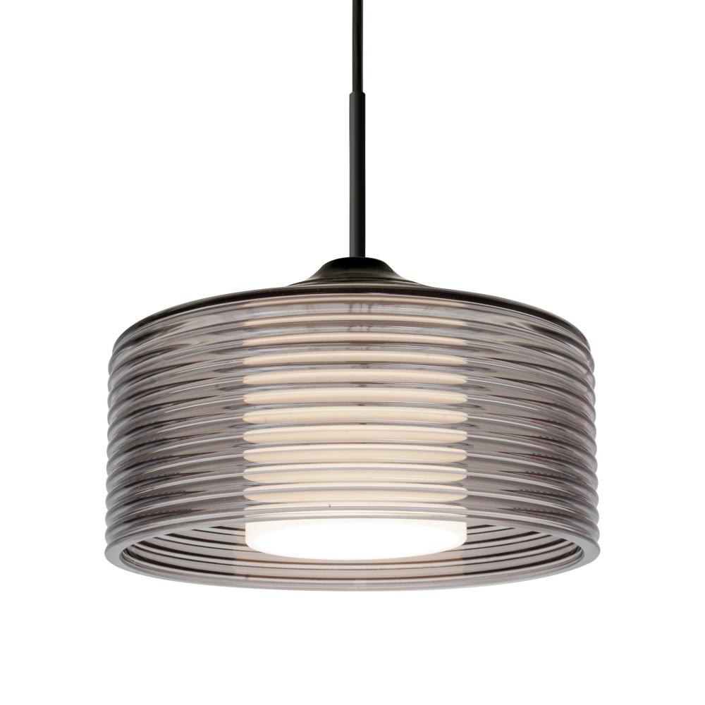 Besa Belu Pendant for Multiport Canopy, Smoke Shade, Black Finish, 1x5W LED