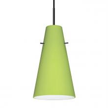 Besa Lighting 1JT-412435-BK - Besa Cierro Pendant Black Chartreuse 1x100W MAX E26 Base