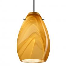 Besa Lighting 1XC-1713HN-BK - Besa Pendant Pera 6, Black Finish, Honey 1x50W MAX GY6.35 Base