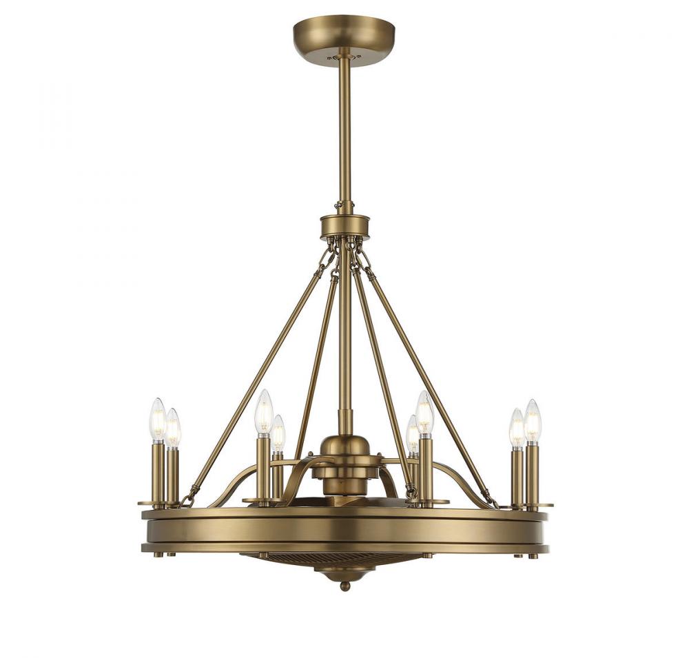 Lyon 8-Light Fan D&#39;Lier in Warm Brass
