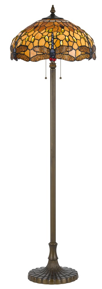 60&#34; Height Zinc Cast Floor Lamp in Antique Brass