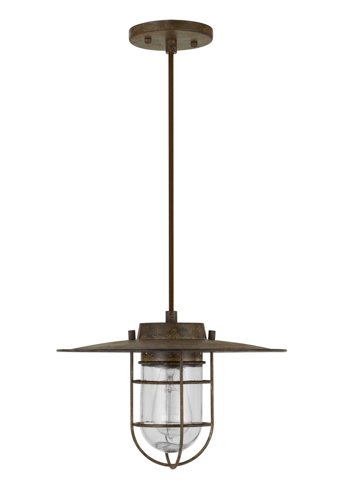 8.5&#34; Height Metal Pendant in Rust Finish
