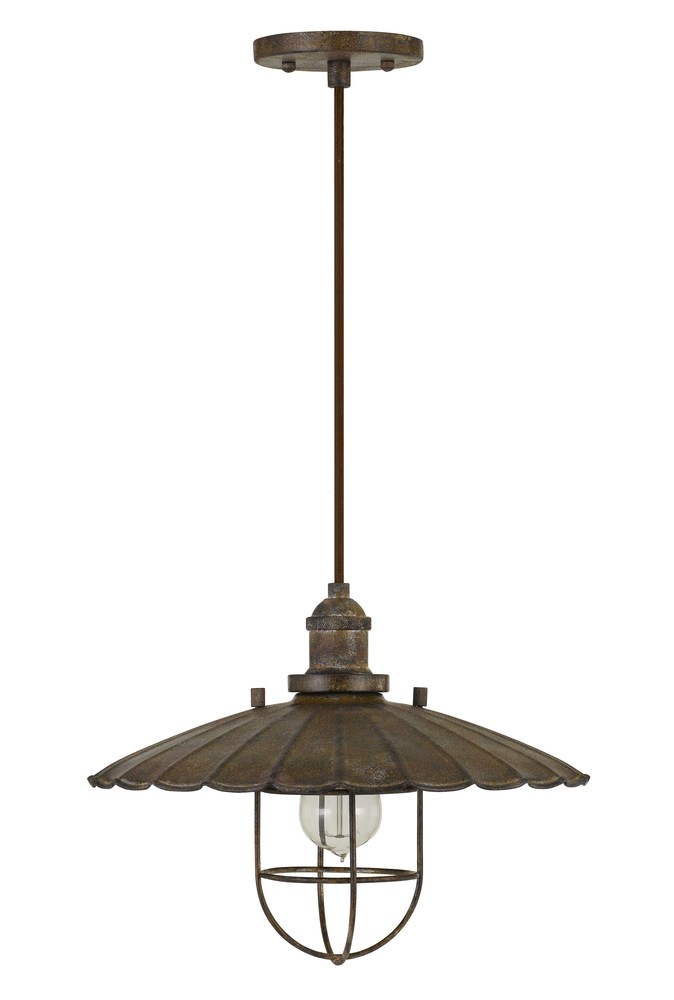 10.5&#34; Height Metal Pendant in Rust Finish