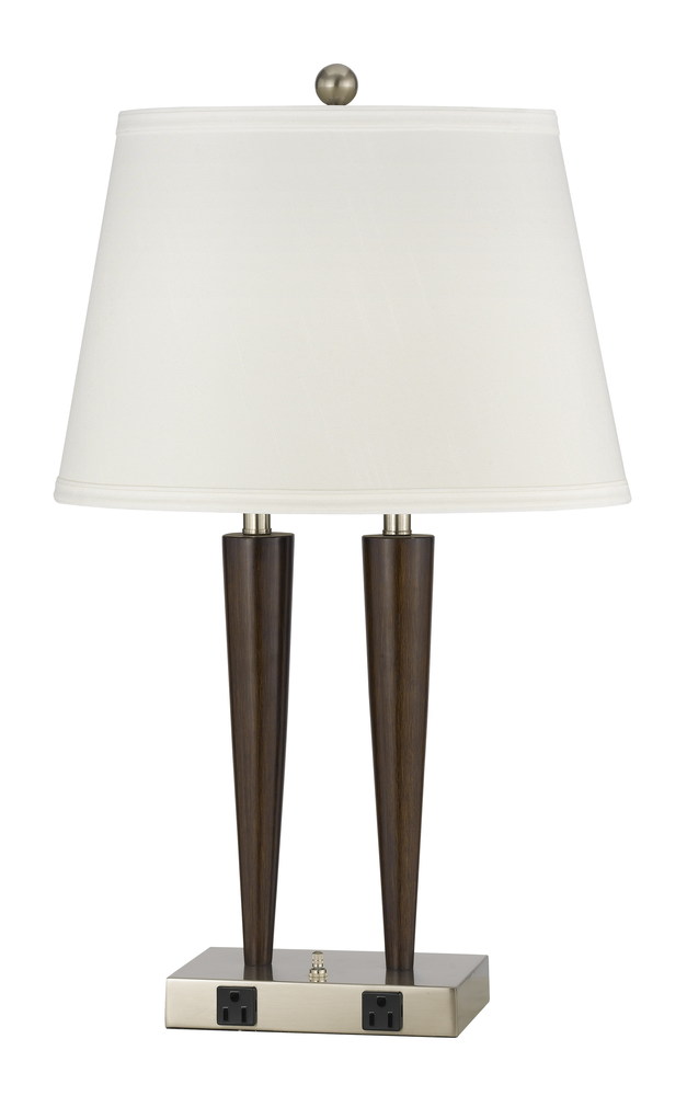 26&#34; Tall Resin and Metal Desk Lamp in Espresso/Brushed Steel Finish