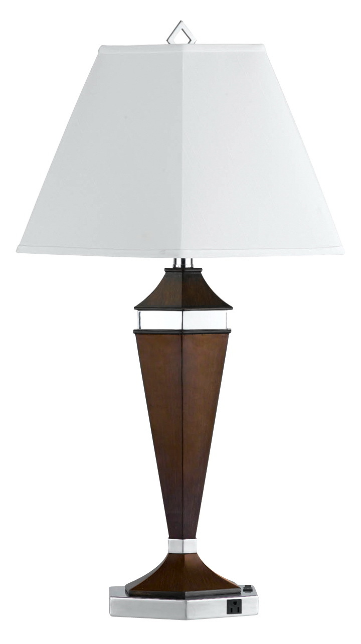 29.75&#34; Tall Metal Table Lamp in Espresso/Brushed Steel
