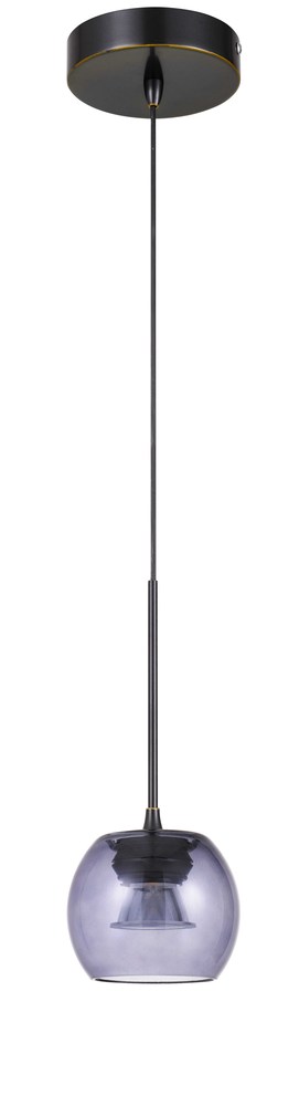 10&#34; Height LED Glass Pendant in Dark Bronze