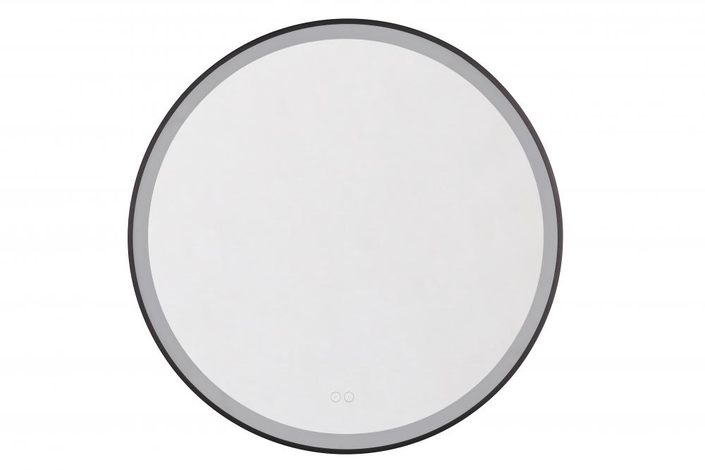32&#34; Framed Round LED Mirror with defogger, dimmable 3CCT 3000-5000K