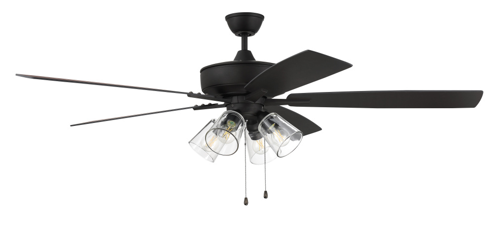60&#34; Ceiling Fan w/Blades and 4 Light Kit Clear Glass