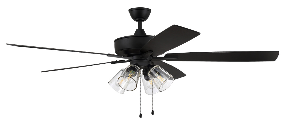 60&#34; Ceiling Fan w/Blades and 4 Light Kit Clear Glass