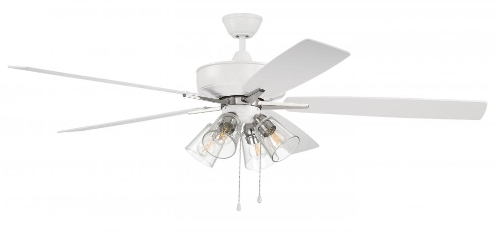 60&#34; Ceiling Fan w/Blades and 4 Light Kit Clear Glass