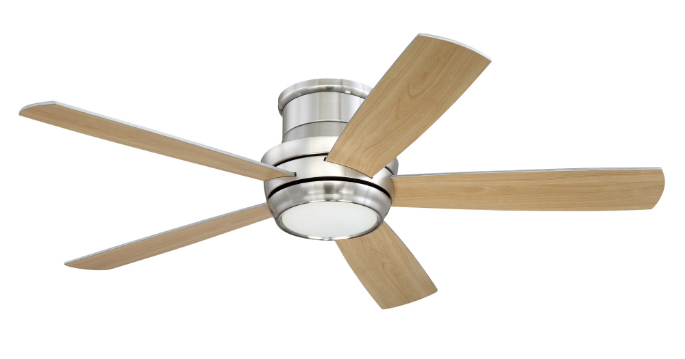52&#34; Tempo Hugger in Brushed Polished Nickel w/ Brushed Nickel/Maple Blades