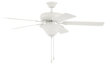 Craftmade DCF52W5C1W - 52" Ceiling Fan w/Blades & Bowl Light Kit White Glass