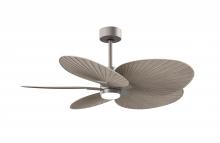 Matthews Fan Company AKTPLK-BN-GA - Alessandra Tropical 5-blade ceiling fan in Brushed Nickel and Gray Ash blades.
