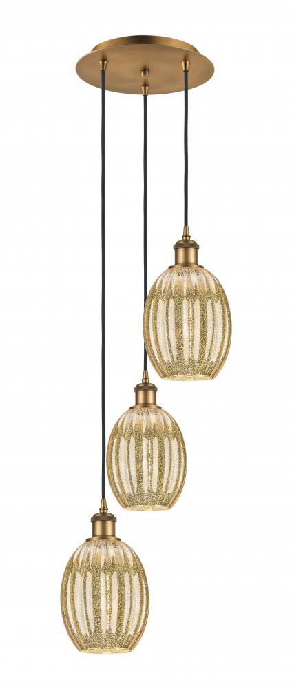 Preston Bulb - 3 Light - 13 inch - Brushed Brass - Cord Hung - Multi Pendant