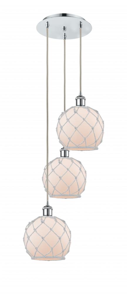 Farmhouse Rope - 3 Light - 15 inch - Polished Chrome - Cord Hung - Multi Pendant