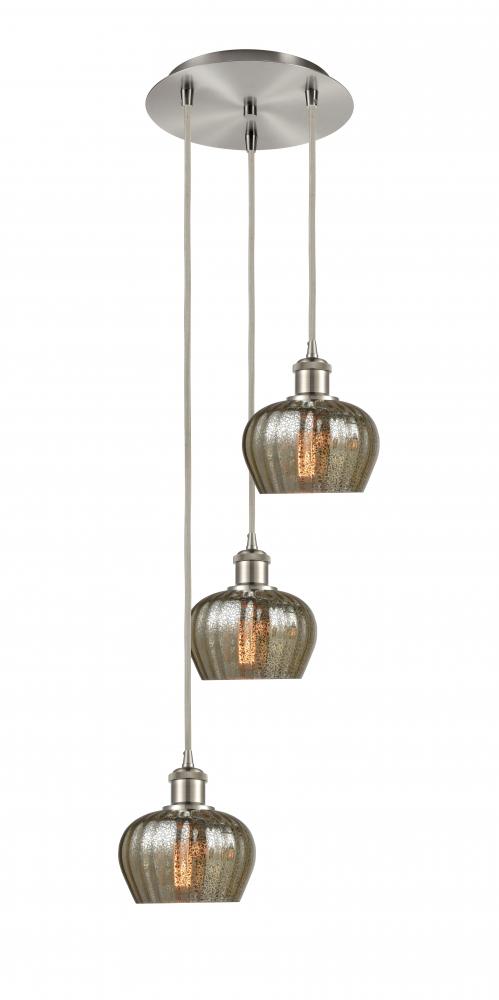 Fenton - 3 Light - 13 inch - Brushed Satin Nickel - Cord Hung - Multi Pendant