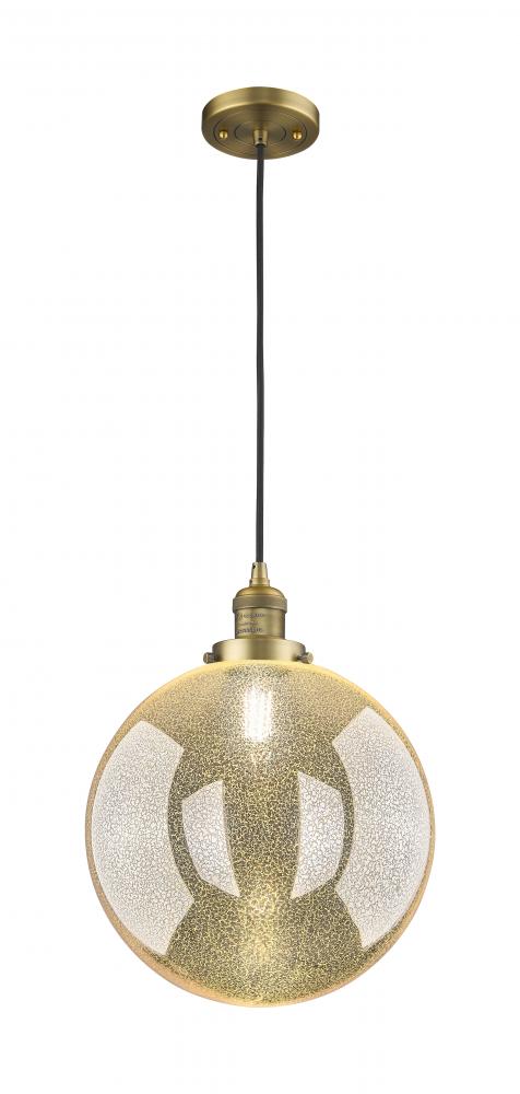 Beacon - 1 Light - 12 inch - Brushed Brass - Cord hung - Mini Pendant