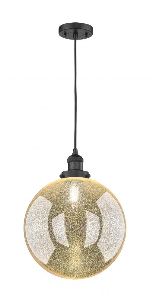 Beacon - 1 Light - 12 inch - Matte Black - Cord hung - Mini Pendant