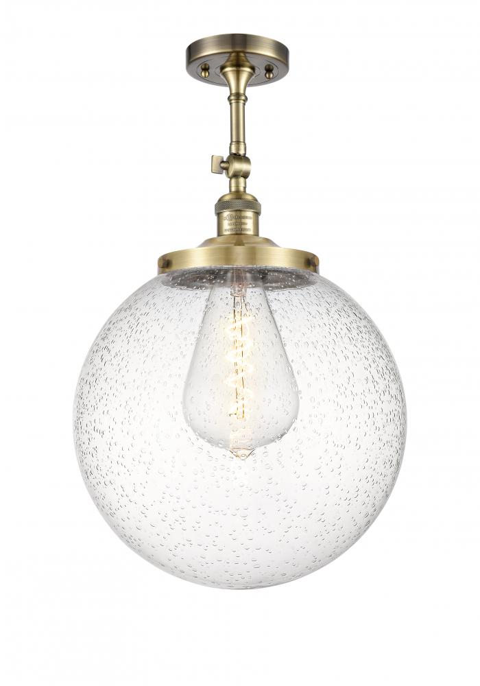 Beacon - 1 Light - 14 inch - Antique Brass - Adjustable Semi-Flush Mount