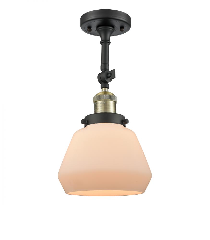 Fulton - 1 Light - 7 inch - Black Antique Brass - Adjustable Semi-Flush Mount