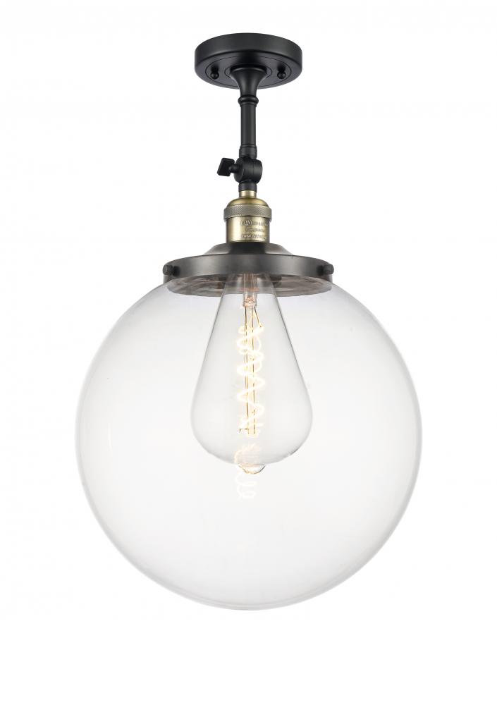 Beacon - 1 Light - 14 inch - Black Antique Brass - Adjustable Semi-Flush Mount