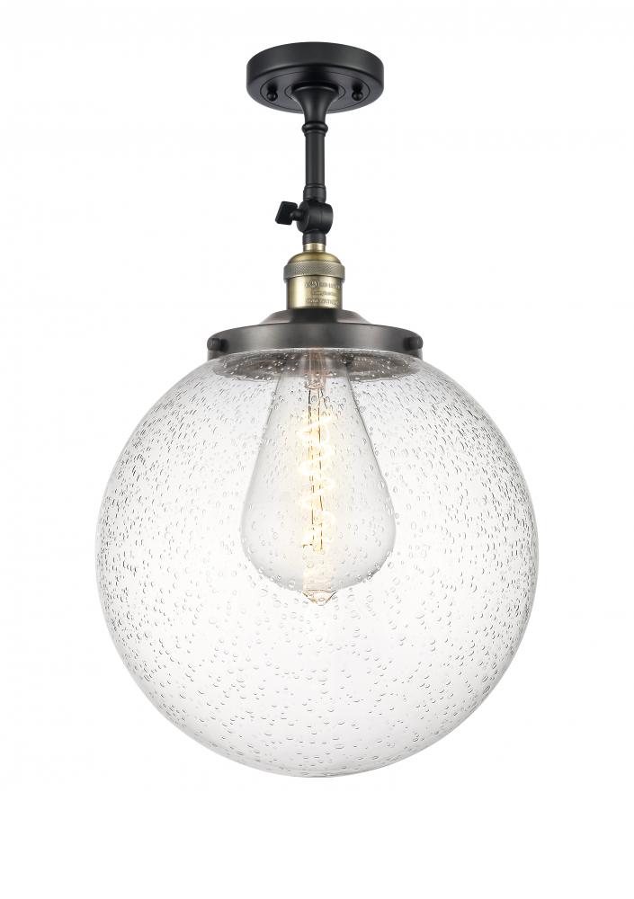 Beacon - 1 Light - 14 inch - Black Antique Brass - Adjustable Semi-Flush Mount