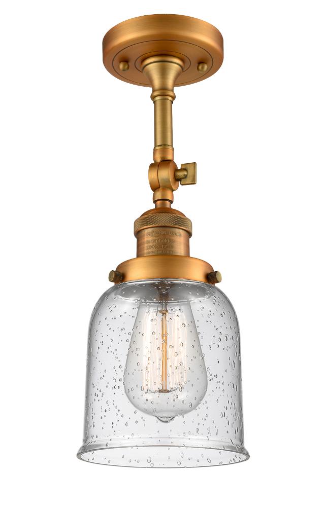 Bell - 1 Light - 5 inch - Brushed Brass - Adjustable Semi-Flush Mount