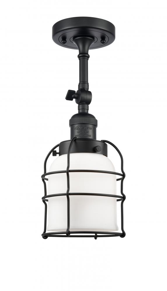 Bell Cage - 1 Light - 6 inch - Matte Black - Adjustable Semi-Flush Mount