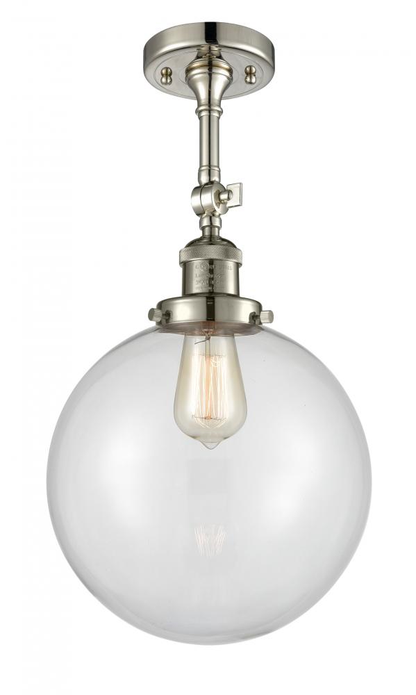 Beacon - 1 Light - 10 inch - Polished Nickel - Adjustable Semi-Flush Mount