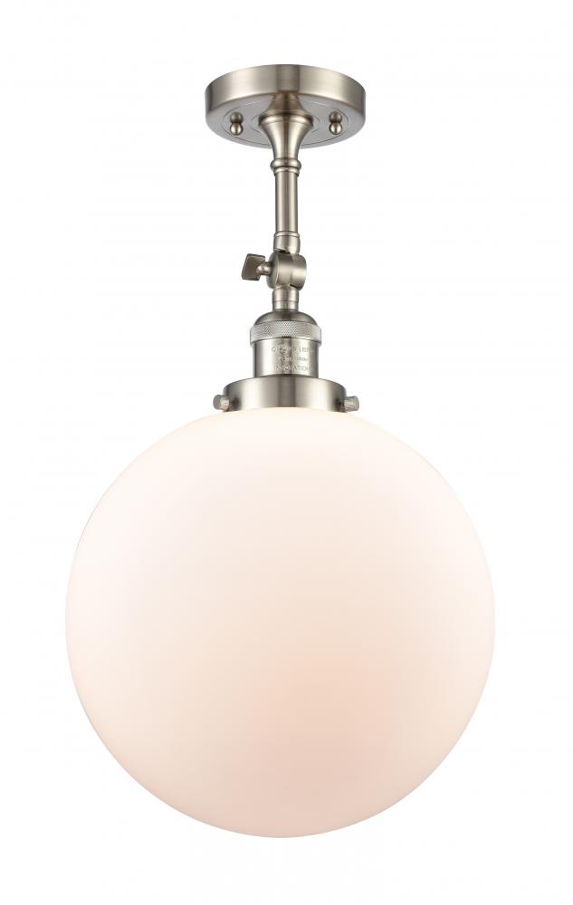 Beacon - 1 Light - 12 inch - Brushed Satin Nickel - Adjustable Semi-Flush Mount