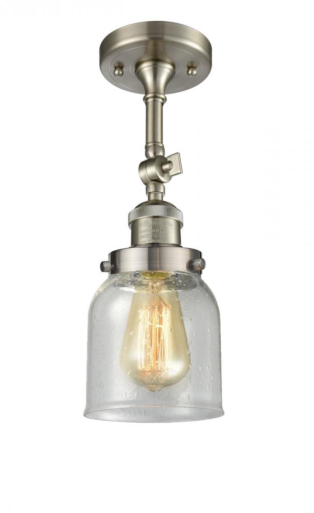 Bell - 1 Light - 5 inch - Brushed Satin Nickel - Adjustable Semi-Flush Mount