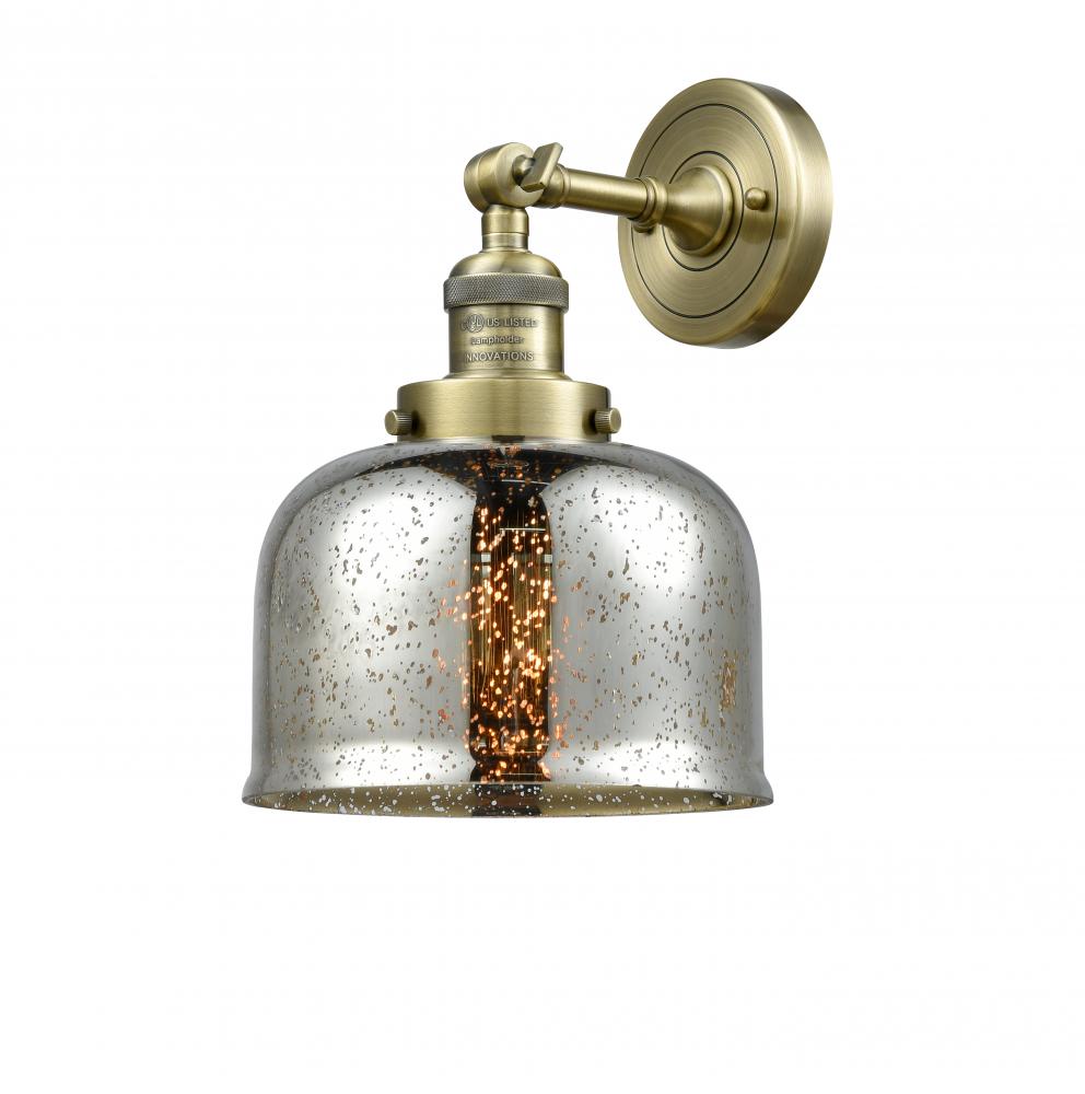 Bell - 1 Light - 8 inch - Antique Brass - Adjustable Sconce