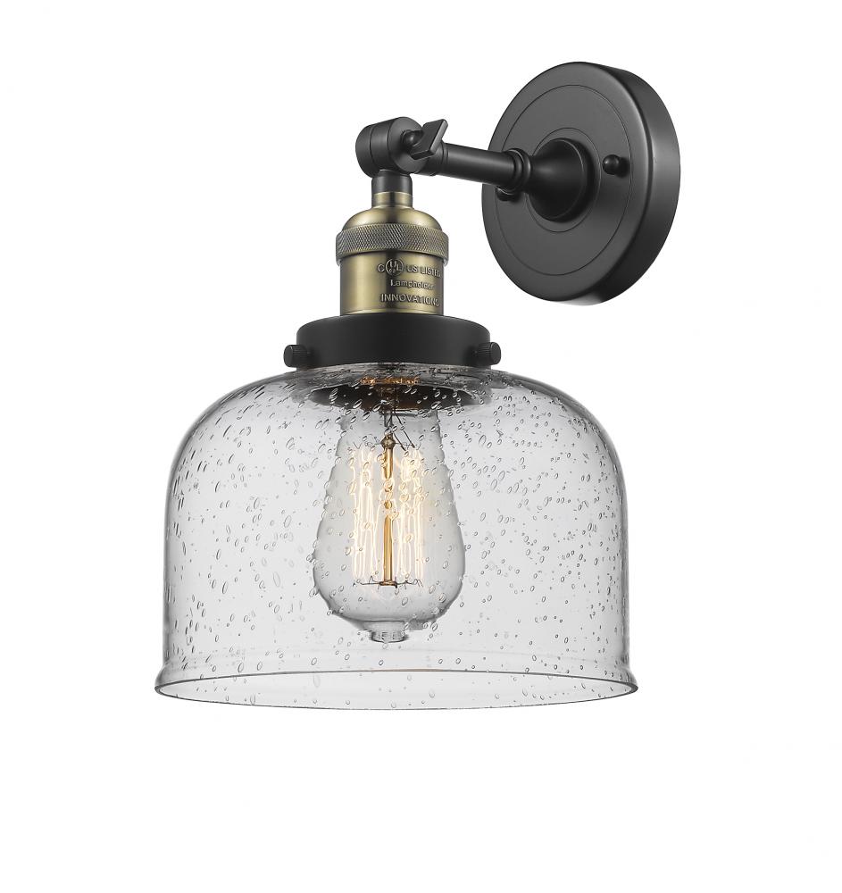 Bell - 1 Light - 8 inch - Black Antique Brass - Adjustable Sconce