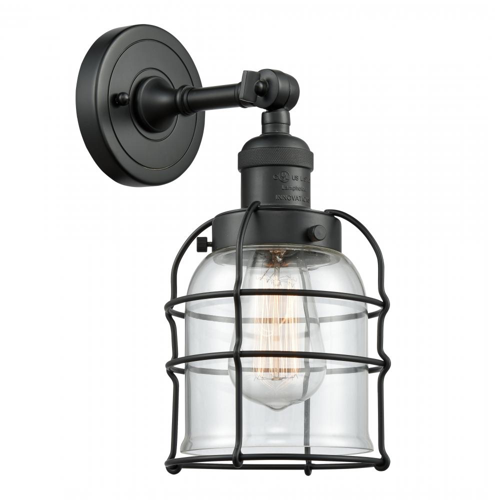 Bell Cage - 1 Light - 6 inch - Matte Black - Adjustable Sconce