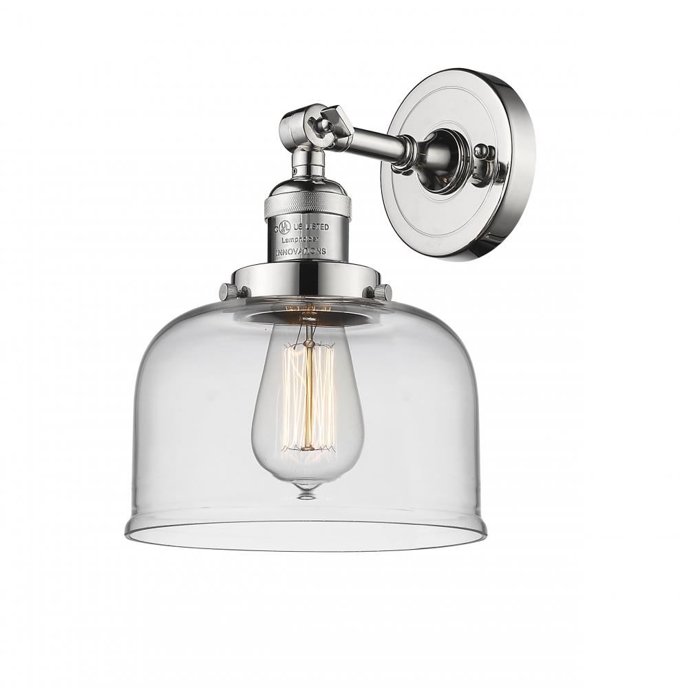 Bell - 1 Light - 8 inch - Polished Nickel - Adjustable Sconce