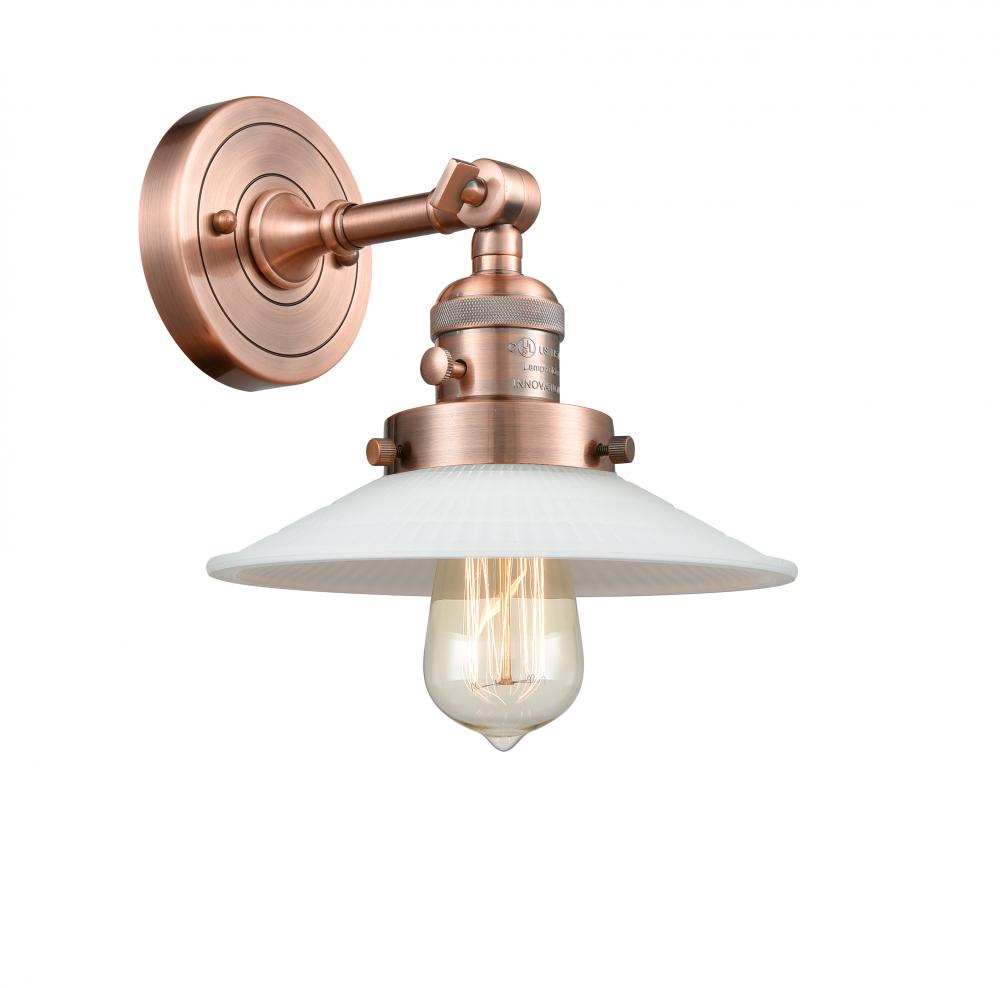 Halophane - 1 Light - 9 inch - Antique Copper - Adjustable Sconce